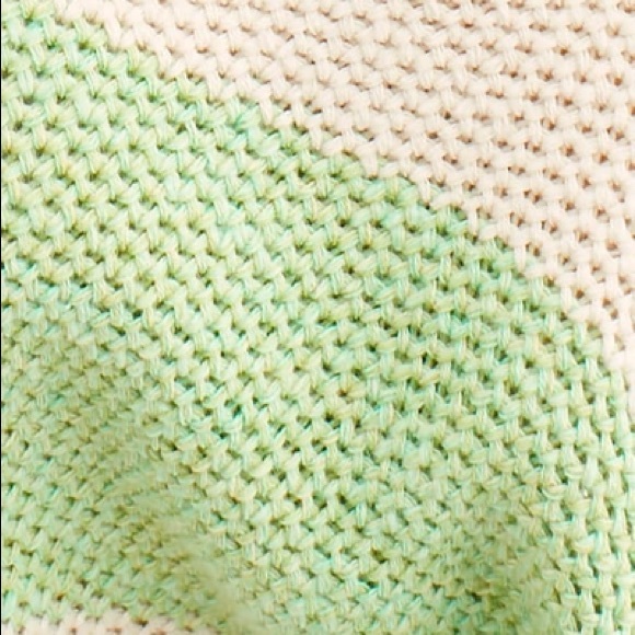 FREE PEOPLE Women’s “Cassidy” Green & White Striped Off Shoulder Tie Pullover XS - Picture 2 of 10